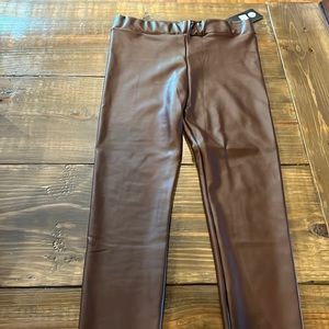 Cocoa colored pleather pants